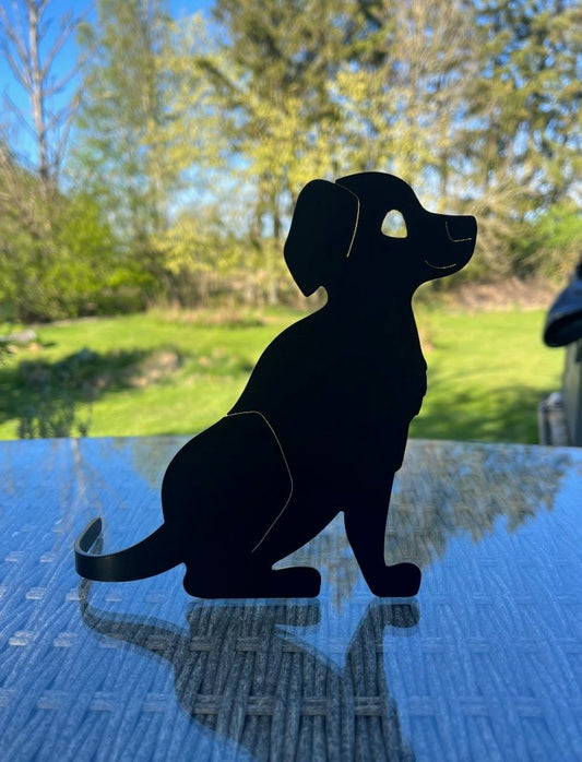 Hund Svart lackerad